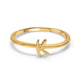 Letter K 14KT Yellow Gold Initial Ring,,hi-res view 3