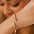 14KT Yellow Gold Amethyst Bangle,,hi-res view 1