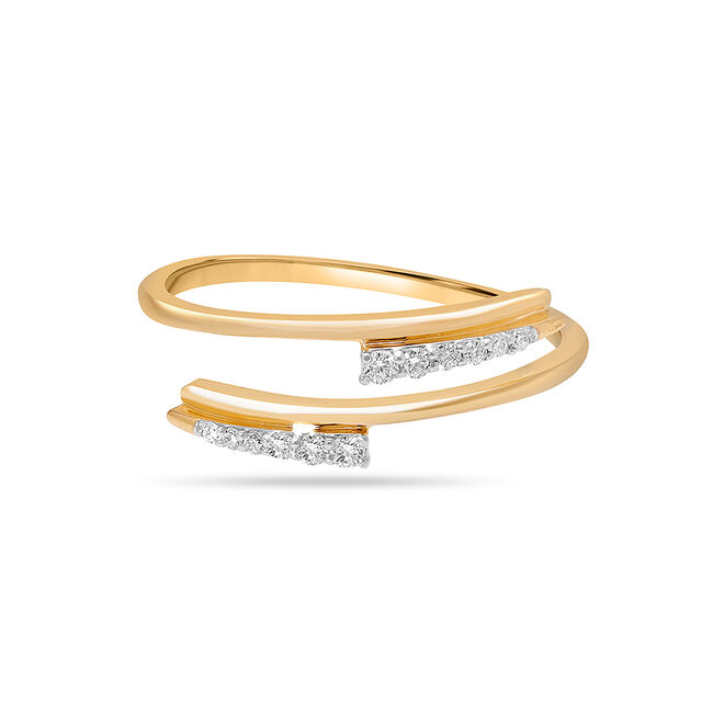 14KT Yellow Gold Sleek Disjointed Diamond Ring,,hi-res image number null