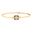 18 KT Yellow Gold Abstract Glimmer Diamond Bangle,,hi-res view 2