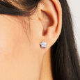 Happy Star Silver Stud Earrings,,hi-res view 2