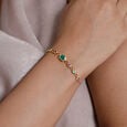 Rhythmic Linked Amethyst Emerald and Onyx Bracelet,,hi-res view 2