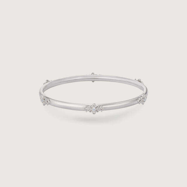 Elegant Fleur Silver Bangle,,hi-res image number null