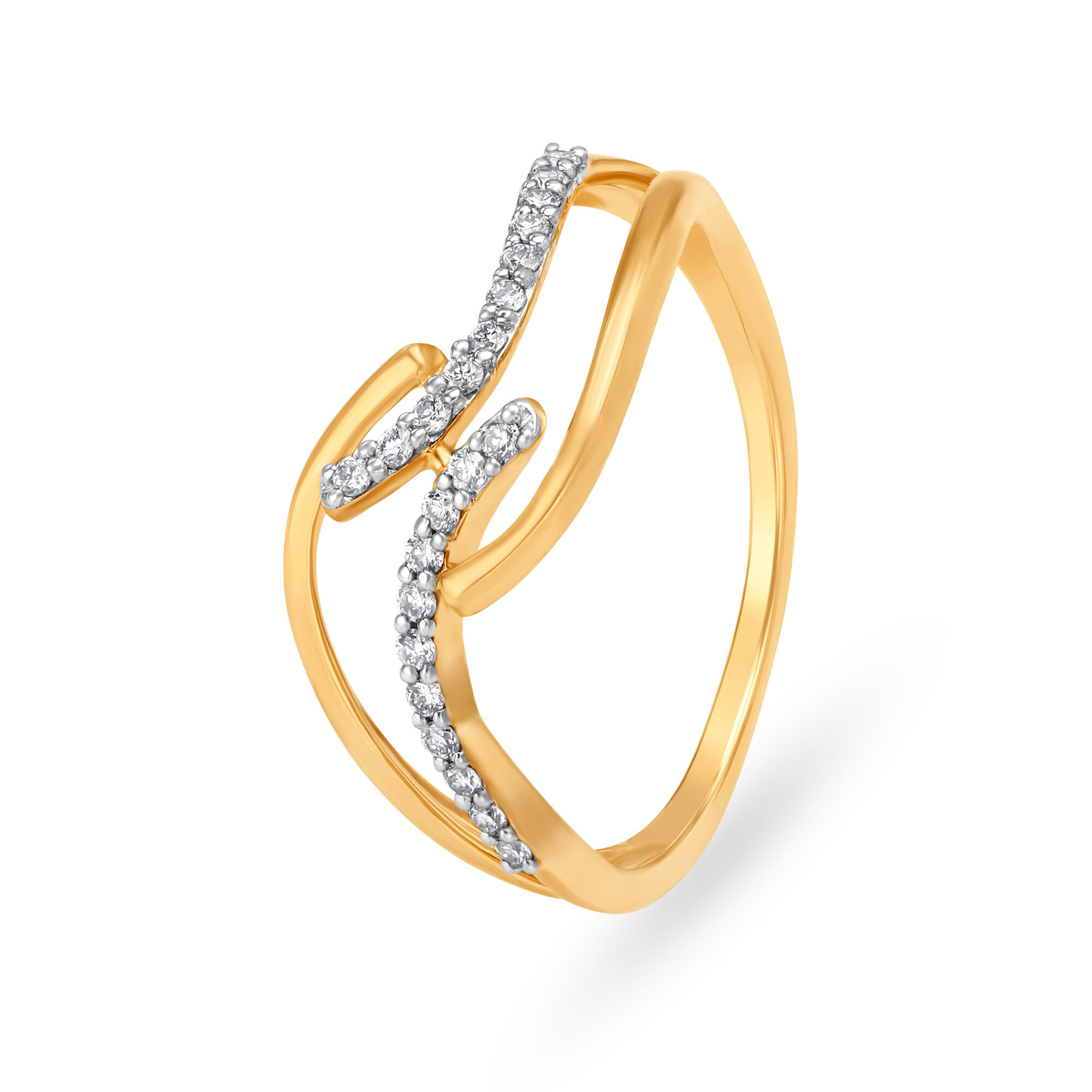 Buy Mia by Tanishq 14KT Gold Ring for Women in Free Flow Design with Diamonds Online Mia by Tanishq