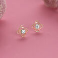 Twisted Glow Diamond Stud Earrings,,hi-res view 2