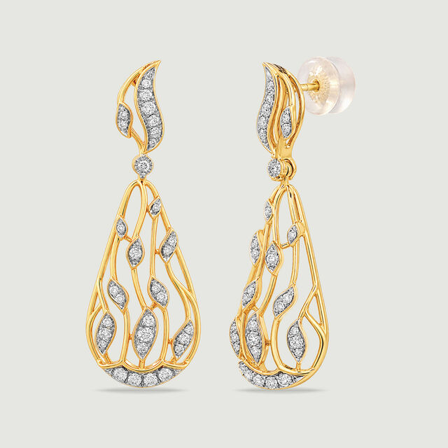 Radiant Flame Diamond Drop Earrings,,hi-res image number null