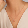 14KT Rose and Gold Triangle Pendant,,hi-res view 1