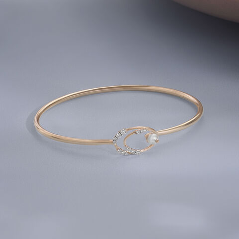Twirl Shine Pearl & Diamond Bangle