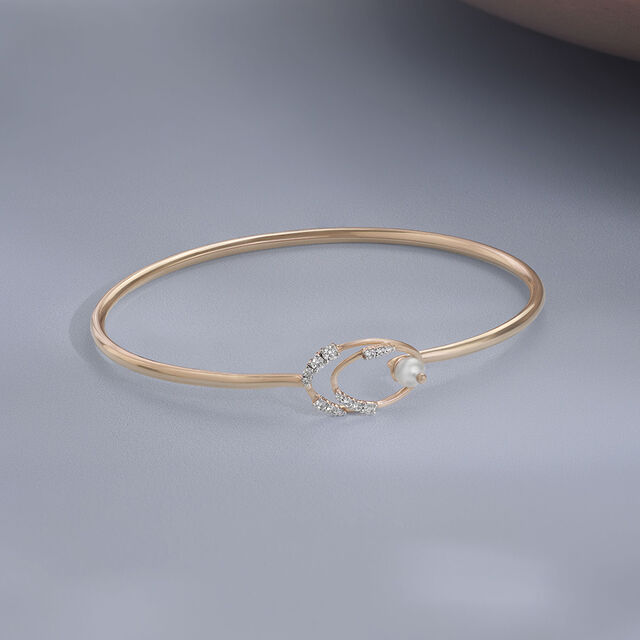Twirl Shine Pearl & Diamond Bangle,,hi-res image number null