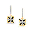 18 KT Yellow Gold Geometric Sparkle Diamond Drop Earrings,,hi-res view 1