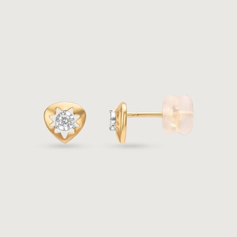 Radiant Solar Diamond Stud Earrings