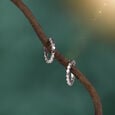 Sculpted Gleam Silver Hoop Earrings,,hi-res view 1
