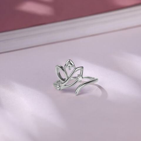 Floral Wrap Silver Ring