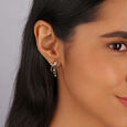 Moonstruck Merriment Diamond and Blue Sapphire Drop Earring,,hi-res view 2