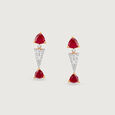 Crimson Aura Diamond Drop Earrings,,hi-res view 1