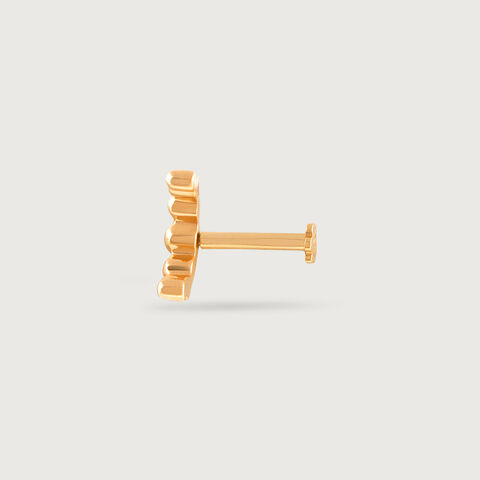 Beaded Elegance Gold Nose Pin