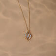 Draped Elegance 14 Kt Gold & Diamond Pendant,,hi-res view 1