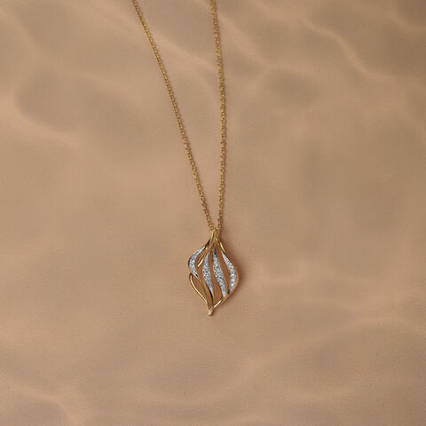 Draped Elegance 14 Kt Gold & Diamond Pendant