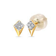 14KT Yellow Gold Glistening Valley Diamond Stud Earrings,,hi-res view 2