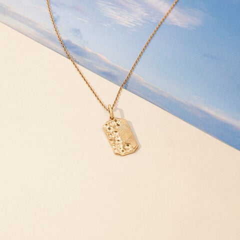 Artful Textured Gold Pendant