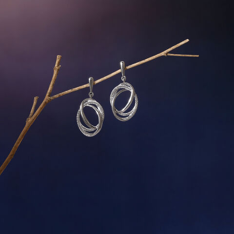 Celestial Orbit Silver Drop Earrings