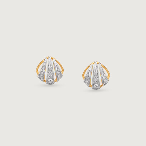 Radiant Arc Diamond Stud Earrings