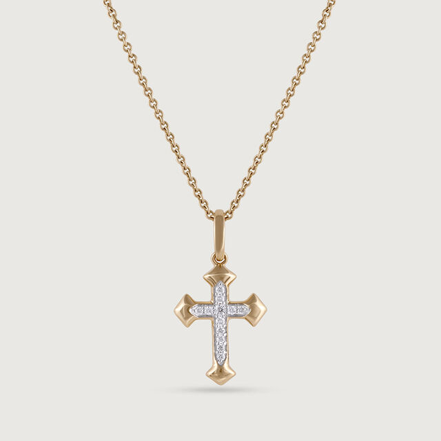 Trinity Cross Gold and Diamond Pendant,,hi-res image number null