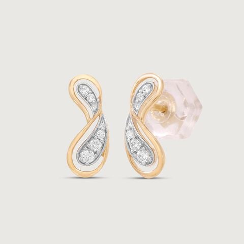 Spark Curl Diamond Stud Earrings