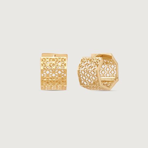 Ethereal Mesh Gold Hoop Earrings