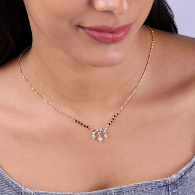 Striking Cascading Diamond Mangalsutra,,hi-res image number null