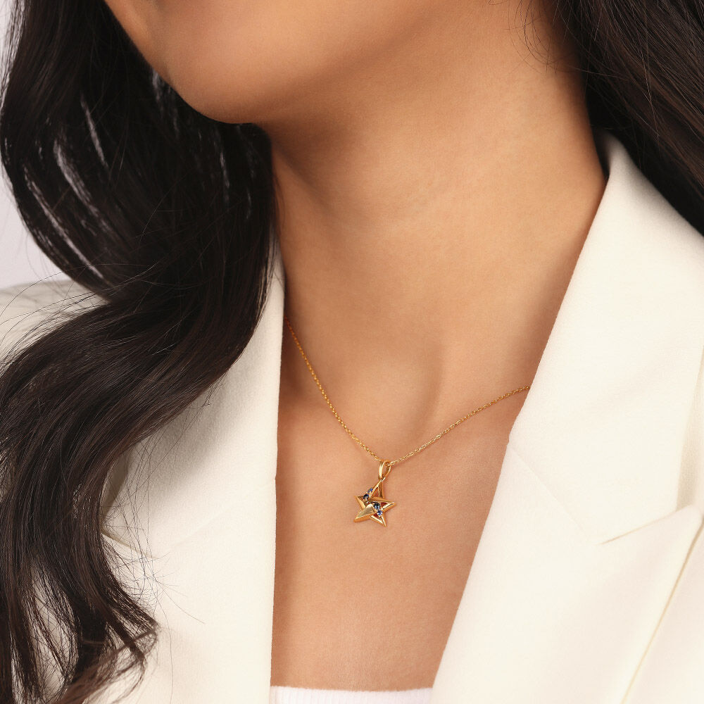 Tanishq blue sapphire necklace new arrivals