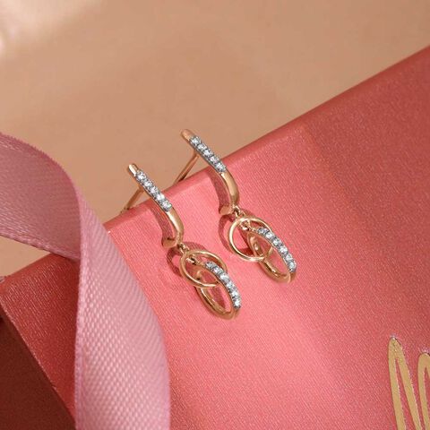 Looped Spark Diamond Drop Earrings