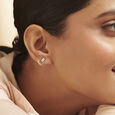 Radiant Sculptural Diamond Stud Earrings,,hi-res view 2