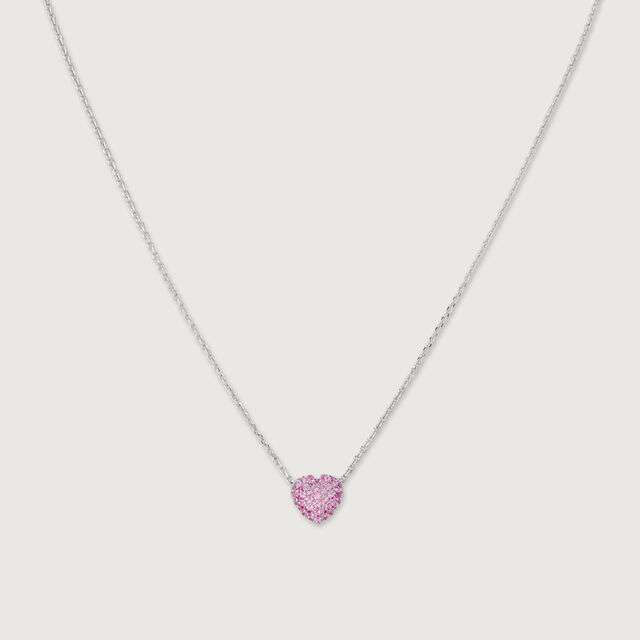 Cheeky Heart Silver Earrings and Necklace Set,,hi-res image number null