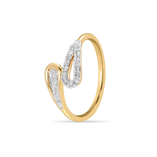 14KT Yellow Gold Shimmering Rivulet Diamond Finger Ring,,hi-res view 3