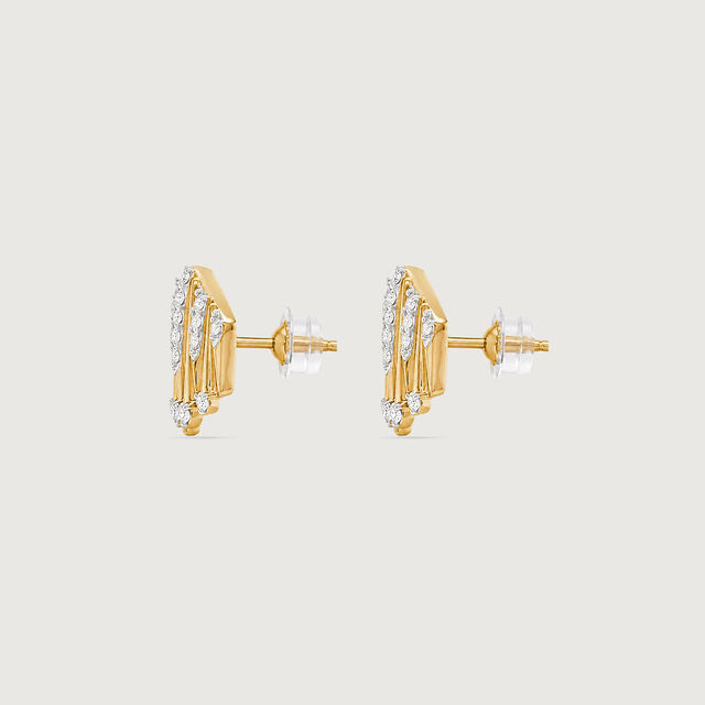 Striking Fanlight Diamond Stud Earrings,,hi-res image number null