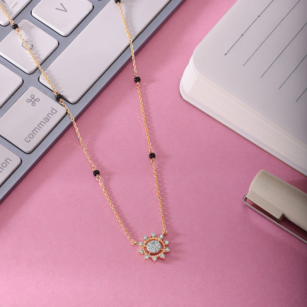 Buy Cosmic Knot 14 Kt Gold and Diamond Mangalsutra Online Mia by Tanishq