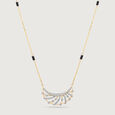 Glowing Eternity 14 Kt Gold and Diamond Mangalsutra,,hi-res view 3