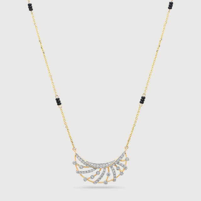 Glowing Eternity 14 Kt Gold and Diamond Mangalsutra,,hi-res image number null