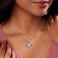 Mother of Pearl Moonlit Silver Necklace,,hi-res view 2