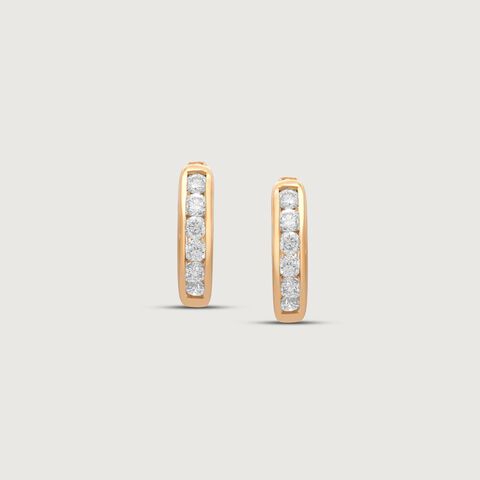 Refined Glow Diamond Hoop Earrings