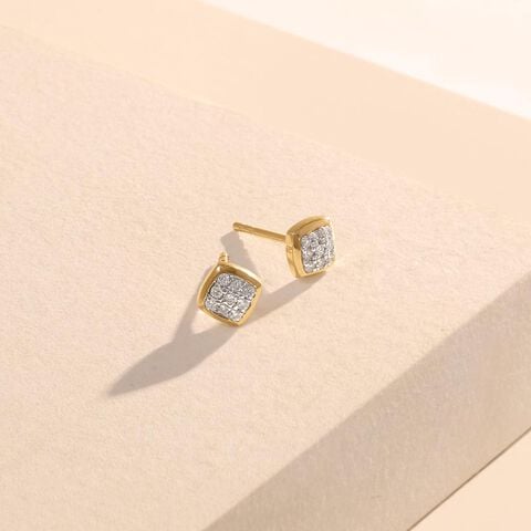 Soft Frame Diamond Stud Earrings