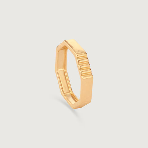 Octagonal Charm Gold Ring