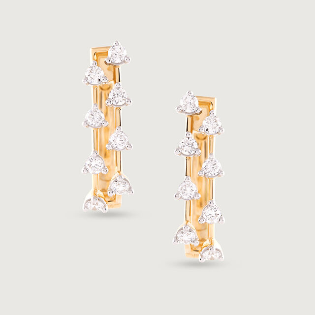 Radiant Luxe Gold & Diamond Hoop Earrings,,hi-res image number null