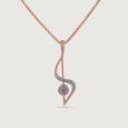 Graceful Twist Gold & Diamond Pendant,,hi-res view 4