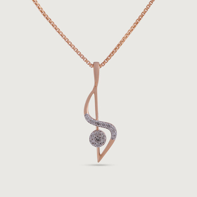 Graceful Twist Gold & Diamond Pendant,,hi-res image number null