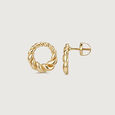 Twisted Loop Gold Stud Earrings,,hi-res view 4