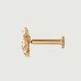Squared Sparkle Gold and Diamond Nose Pin,,hi-res view 4