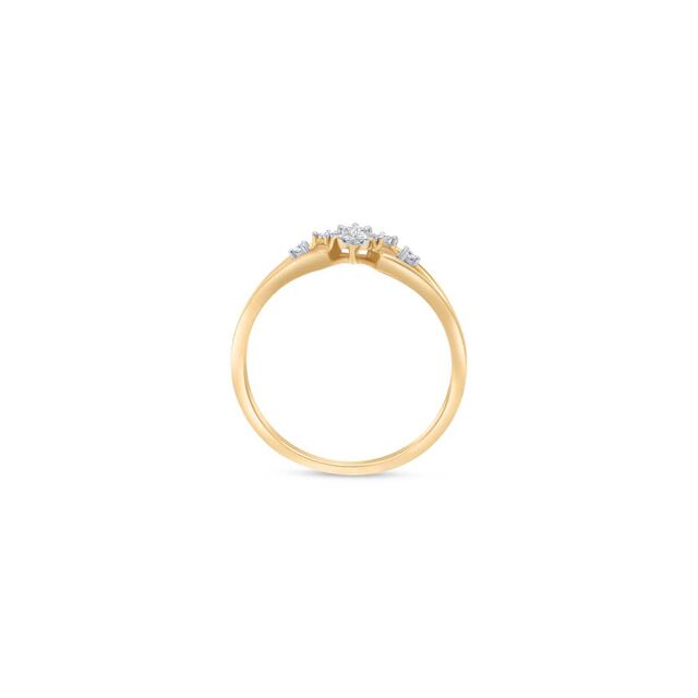18KT Yellow Gold Geometric Diamond Finger Ring,,hi-res view 2