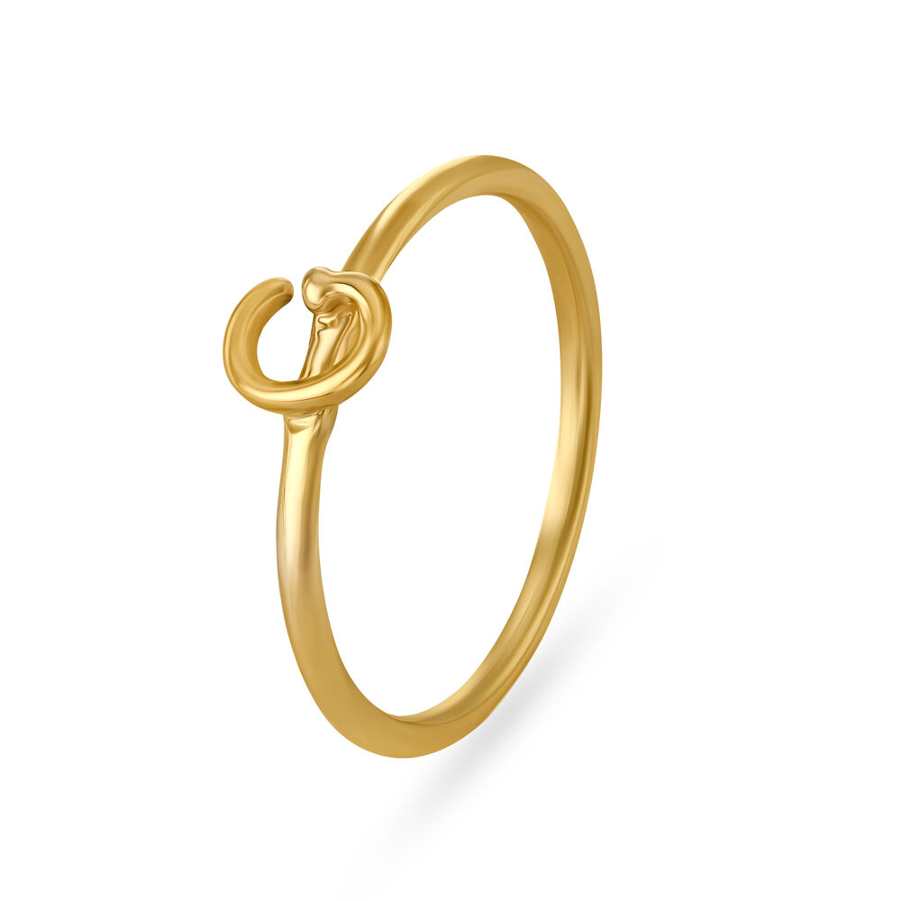 Buy Letter G 14KT Yellow Gold Initial Ring Online Mia by Tanishq